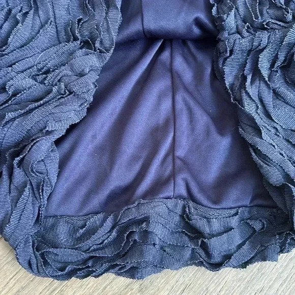 🔥Zara🔥 | Navy blue ruffled strapless  dress - Picture 9 of 11